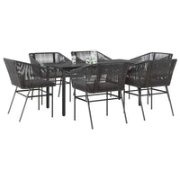 5-Delige Tuinset Met Kussens Poly Rattan Glas