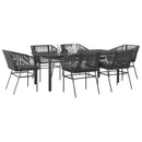 5-Delige Tuinset Met Kussens Poly Rattan Glas