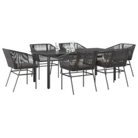 5-Delige Tuinset Met Kussens Poly Rattan Glas