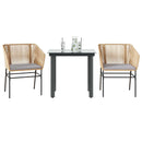 5-Delige Tuinset Met Kussens Poly Rattan Glas