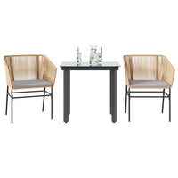 5-Delige Tuinset Met Kussens Poly Rattan Glas