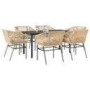 5-Delige Tuinset Met Kussens Poly Rattan Glas