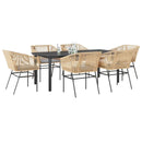 5-Delige Tuinset Met Kussens Poly Rattan Glas