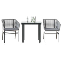 5-Delige Tuinset Met Kussens Poly Rattan Glas