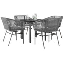 5-Delige Tuinset Met Kussens Poly Rattan Glas