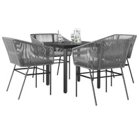 5-Delige Tuinset Met Kussens Poly Rattan Glas