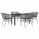 5-Delige Tuinset Met Kussens Poly Rattan Glas