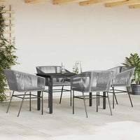 5-Delige Tuinset Met Kussens Poly Rattan Glas