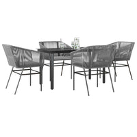 5-Delige Tuinset Met Kussens Poly Rattan Glas