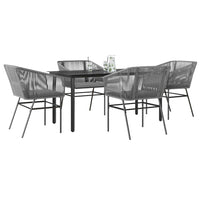 5-Delige Tuinset Met Kussens Poly Rattan Glas