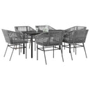 5-Delige Tuinset Met Kussens Poly Rattan Glas