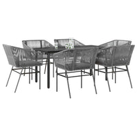 5-Delige Tuinset Met Kussens Poly Rattan Glas