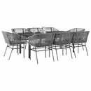 5-Delige Tuinset Met Kussens Poly Rattan Glas