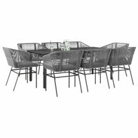 5-Delige Tuinset Met Kussens Poly Rattan Glas