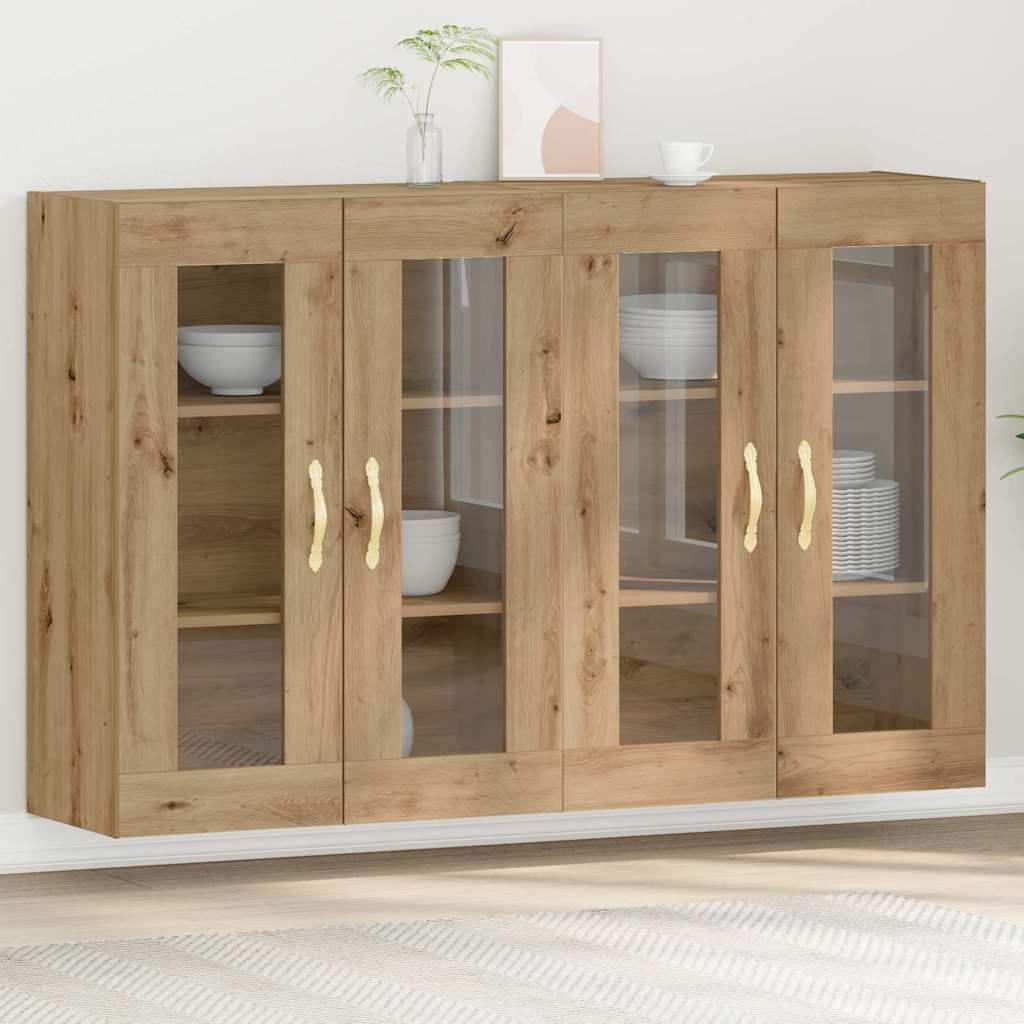Wandgemonteerde Kasten 2 Pcs Artisan Eik En Zwart