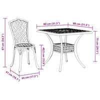 Tuinset 3 Pcs Gegoten Aluminium