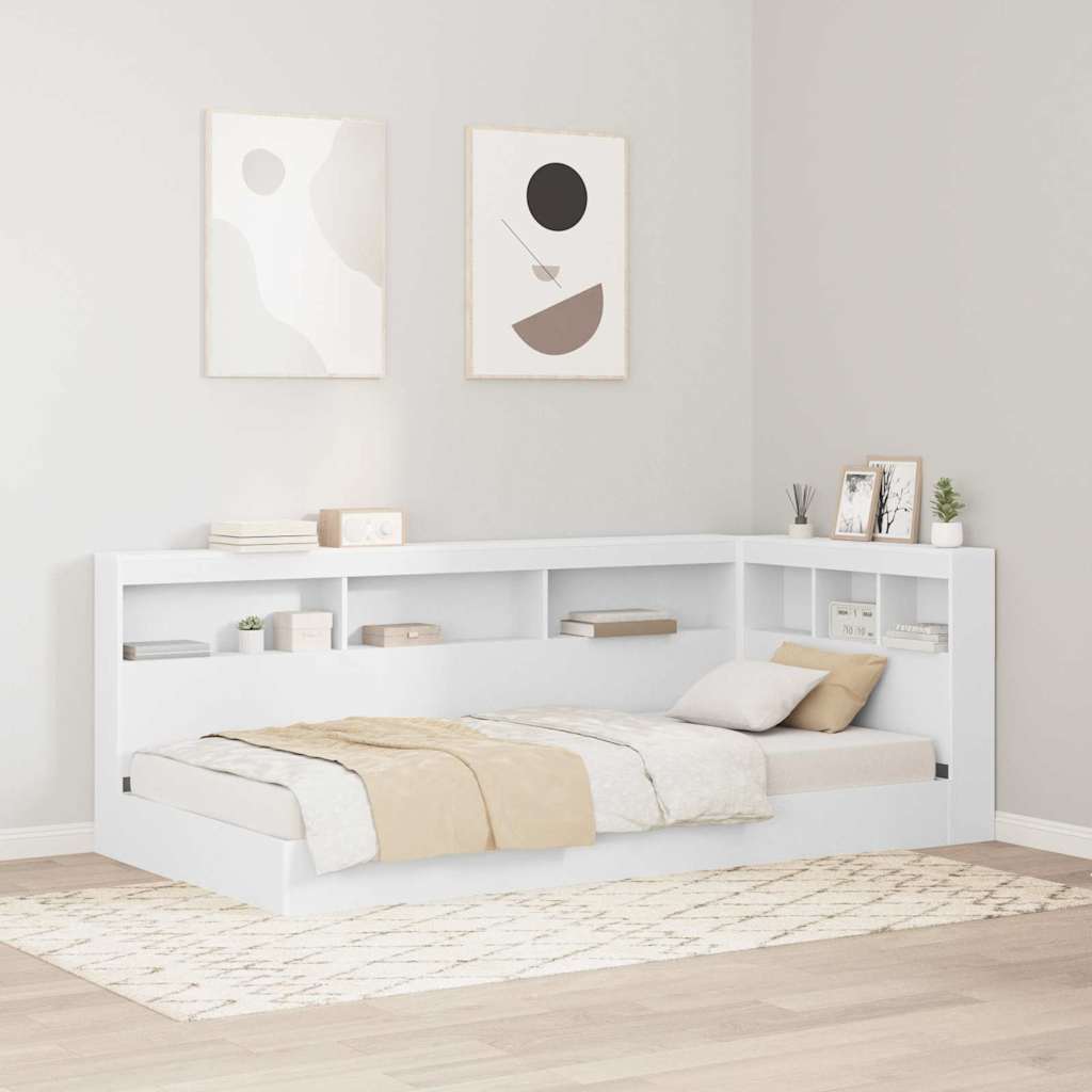 Boekenkast Bed Met Opslag Bewerkt Hout