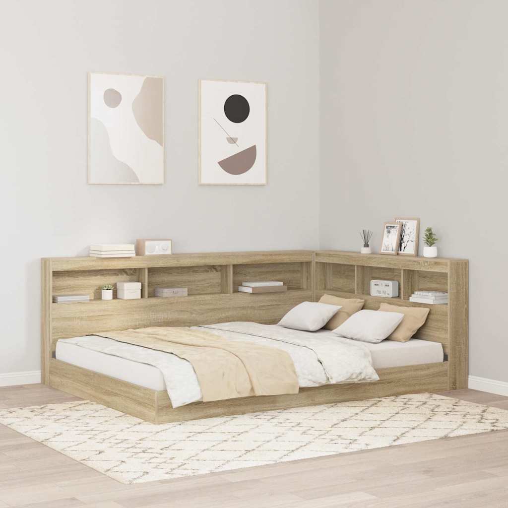 Boekenkast Bed Met Opslag Bewerkt Hout