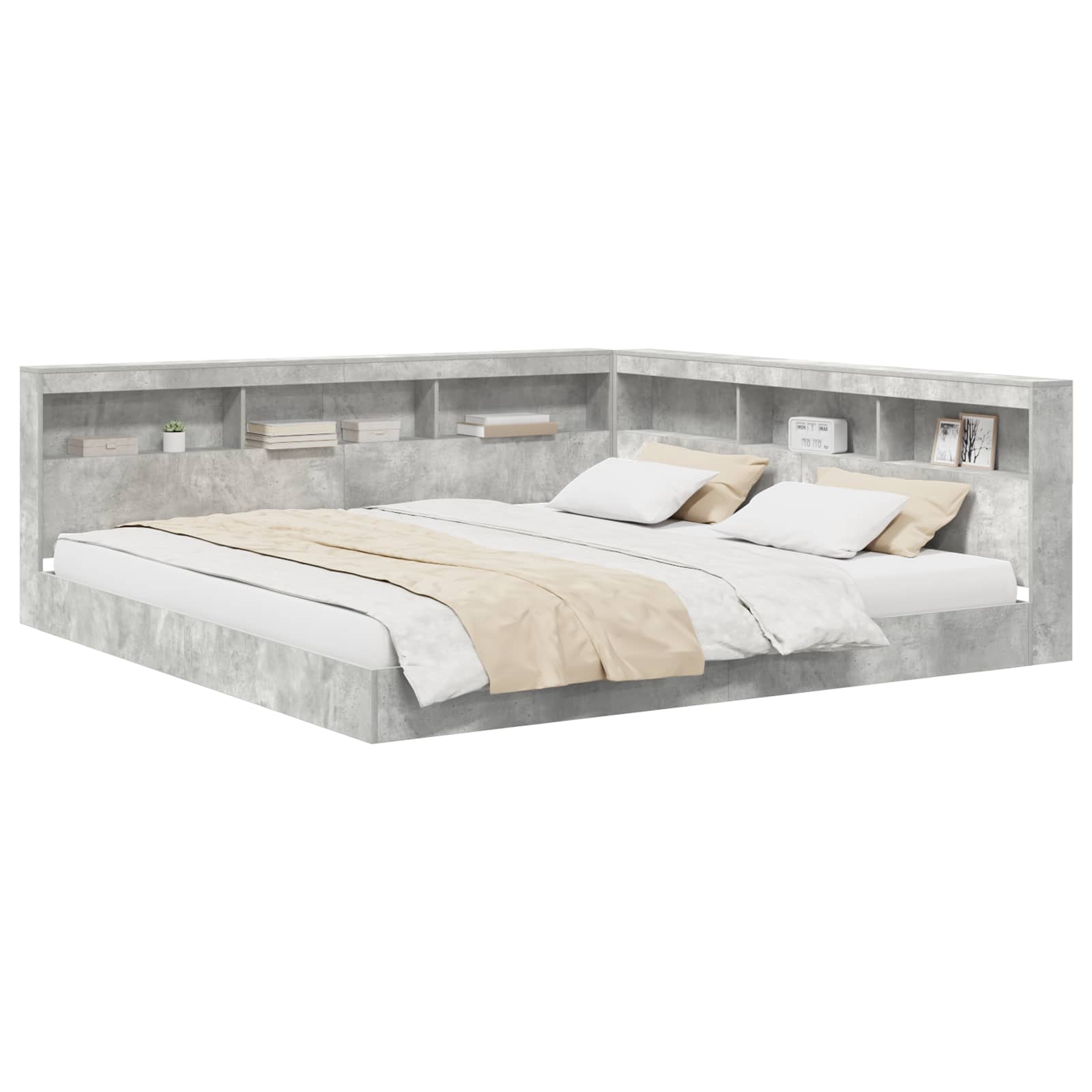 Boekenkast Bed Met Opslag Bewerkt Hout