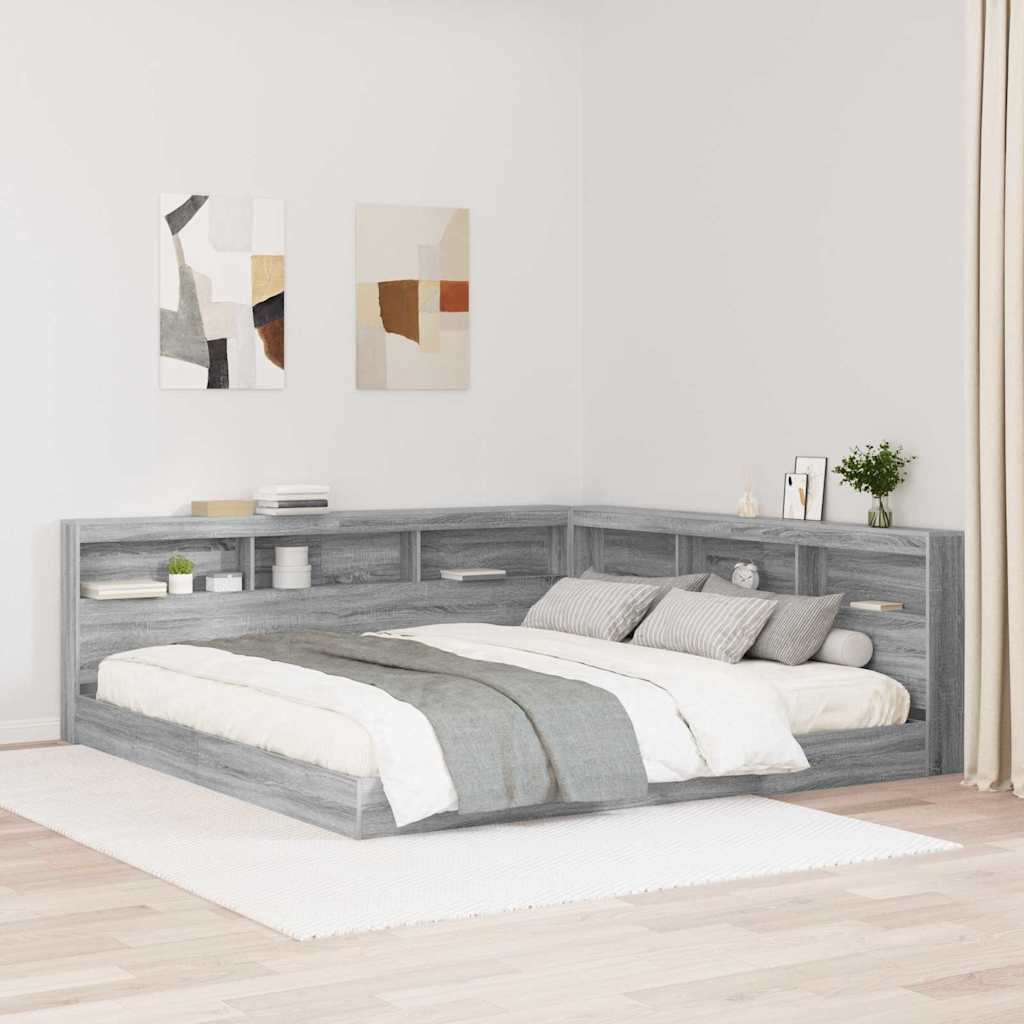 Boekenkast Bed Met Opslag Bewerkt Hout