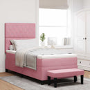 Boxspring Bed Met Hoofdeinde Fluweel Roze