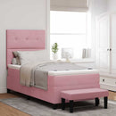 Boxspring Bed Met Hoofdeinde Fluweel Roze
