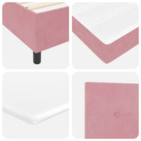Boxspring Bed Met Hoofdeinde Fluweel Roze