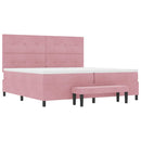Boxspring Bed Met Hoofdeinde Fluweel Roze