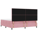 Boxspring Bed Met Hoofdeinde Fluweel Roze