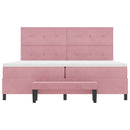 Boxspring Bed Met Hoofdeinde Fluweel Roze