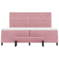 Boxspring Bed Met Hoofdeinde Fluweel Roze