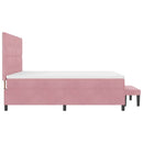 Boxspring Bed Met Hoofdeinde Fluweel Roze