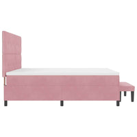Boxspring Bed Met Hoofdeinde Fluweel Roze