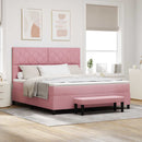 Boxspring Bed Met Hoofdeinde Fluweel Roze