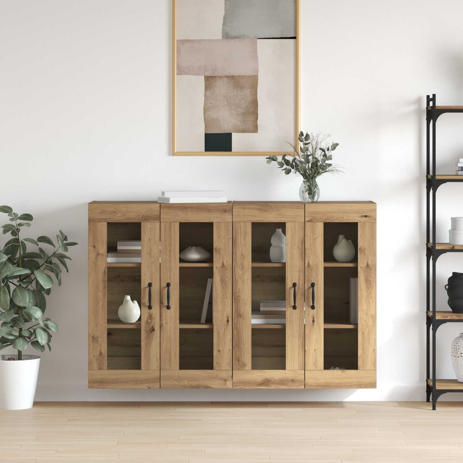 Wandgemonteerde Kasten 2 Pcs Artisan Eik En Zwart