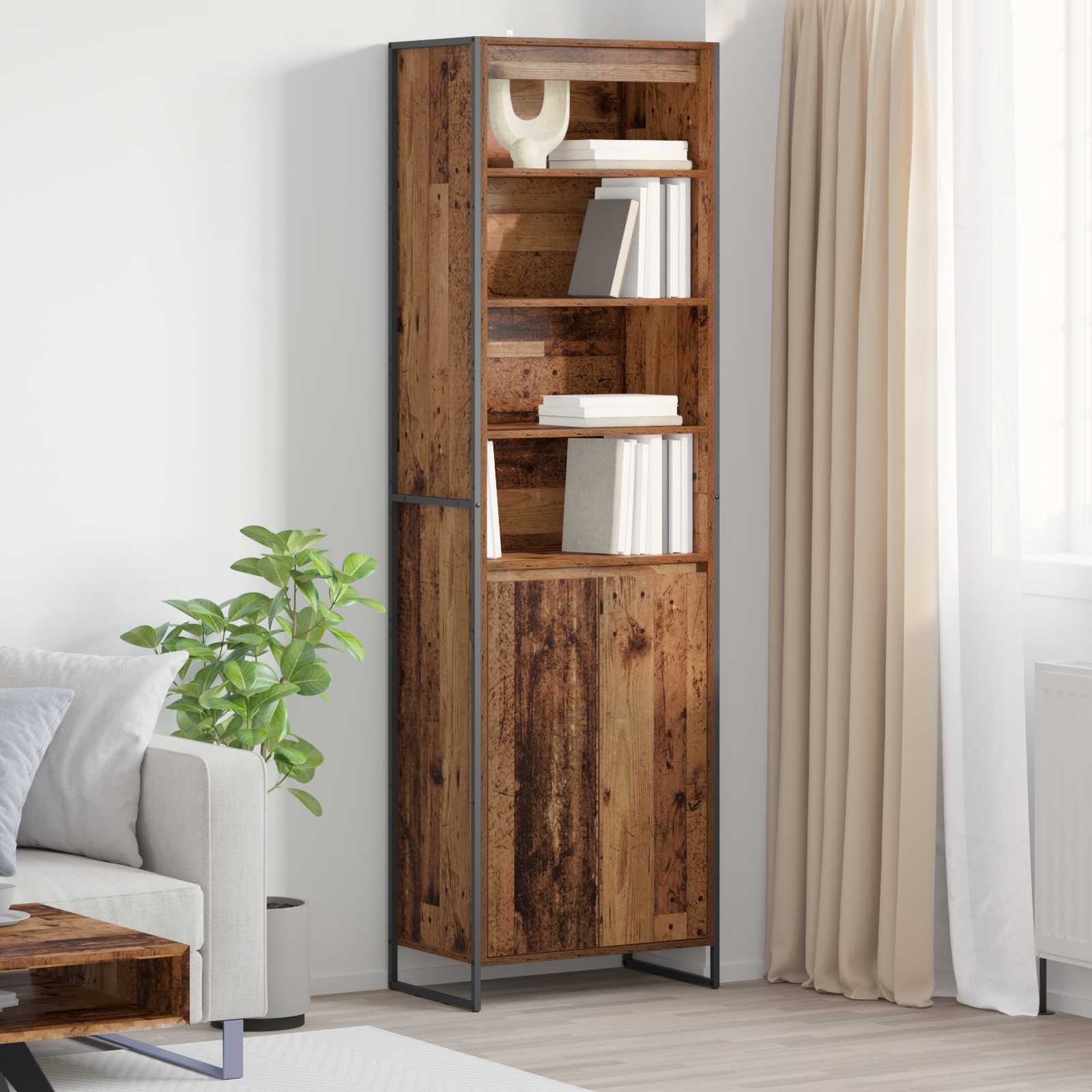 Hoge Kasten Bewerkt Hout