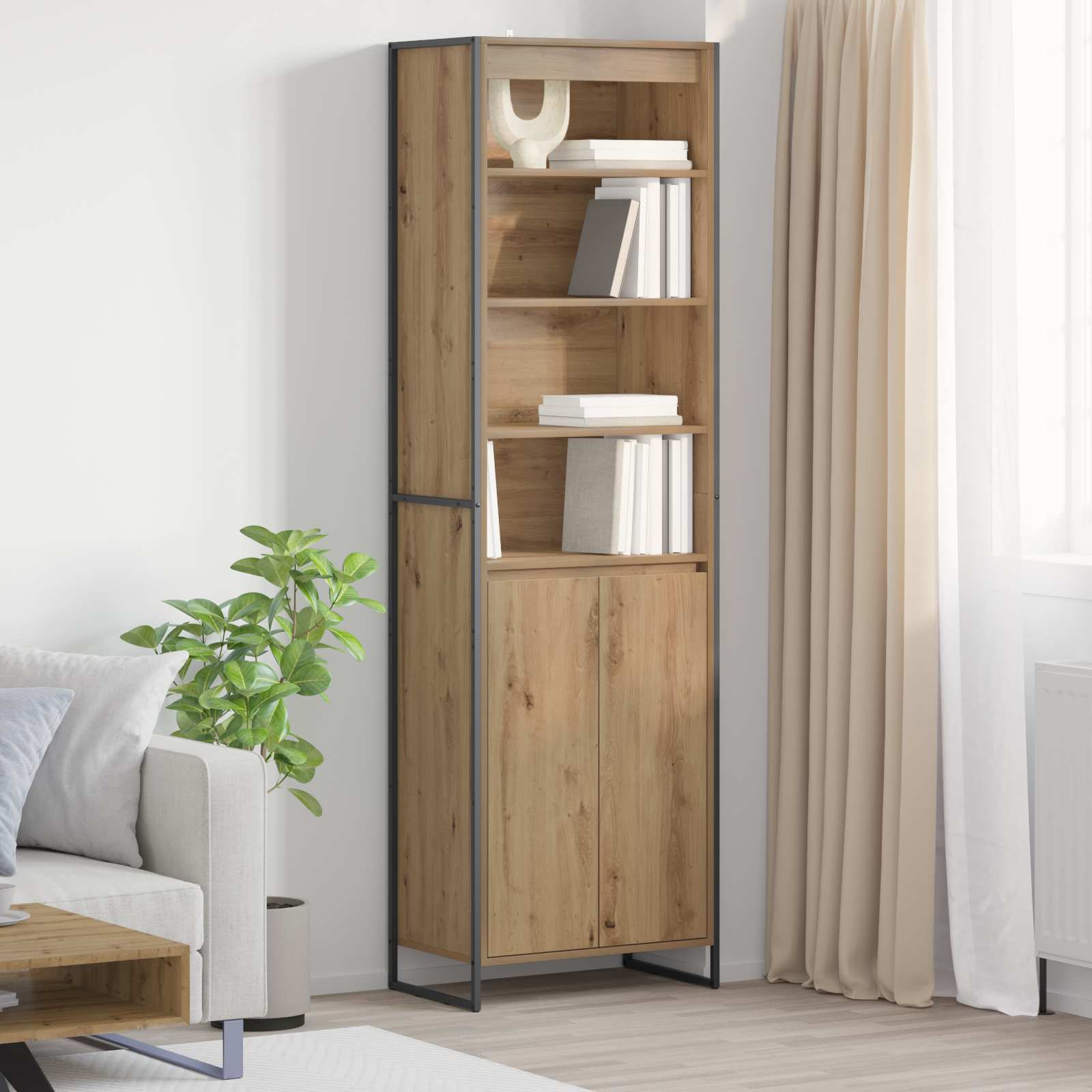 Hoge Kasten Bewerkt Hout