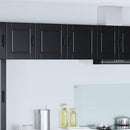 Wand Glas Kasten Porto Bewerkt Hout Zwart