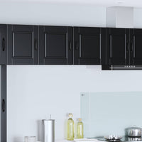 Wand Glas Kasten Porto Bewerkt Hout Zwart