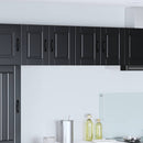 Wand Glas Kasten Porto Bewerkt Hout Zwart