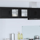 Wand Glas Kasten Porto Bewerkt Hout Zwart