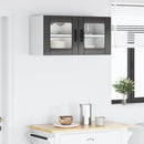 Wand Glas Kasten Porto Bewerkt Hout Zwart