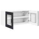 Wand Glas Kasten Porto Bewerkt Hout Zwart