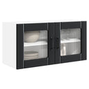 Wand Glas Kasten Porto Bewerkt Hout Zwart