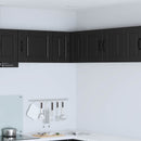 Wand Glas Kasten Porto Bewerkt Hout Zwart