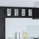 Wand Glas Kasten Porto Bewerkt Hout Zwart