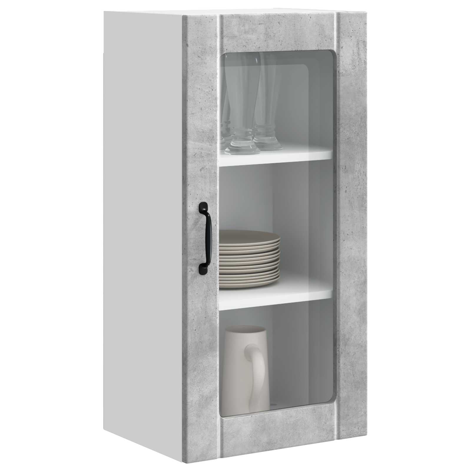 Wand Glas Kasten Porto 2 Pcs Beton Grijs Betongrijs