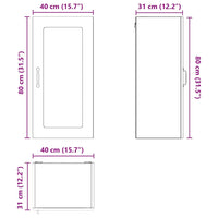 Wand Glas Kasten Porto 2 Pcs Beton Grijs Betongrijs