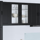 Wand Glas Kasten Porto Bewerkt Hout Zwart