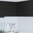 Wand Glas Kasten Porto Bewerkt Hout Zwart